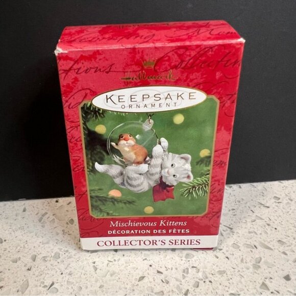 NEW Vintage 2001 HALLMARK Mischievous Kittens Keepsake Ornament Cat Hamster #3 - Picture 9 of 14